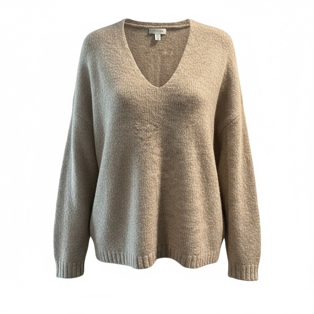 Topshop Taupe V-Neck Sweater
